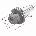 Upínač SK40 WELDON pr. 8 mm, délka 160 mm