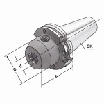 Upínač SK40 WELDON pr. 6 mm, délka 50 mm s kanálky
