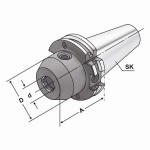 Upínač SK40 WELDON pr. 18 mm, délka 63 mm s kanálky