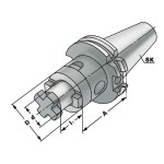 Držák SK40 nástrčných fréz pr. 16 mm - kombinovaný, délka 55 mm