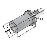 Držák SK40 Morse MT2 vrtací, délka 117 mm