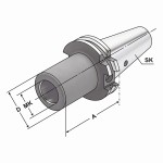 Držák SK40 Morse MTS-1 frézovací, délka 50 mm