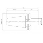 Držák SK40 Morse MTS-1 frézovací, délka 50 mm