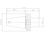 Držák SK40 Morse MTS-2 frézovací, délka 50 mm