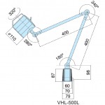 Voděodolná halogenová lampa VHL-500L na 24V