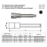 1/2’’ Zástrčná hlavice XZN M8 prodloužená