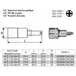 1/2” Zástrčná hlavice phillips PH1 -  4CZech