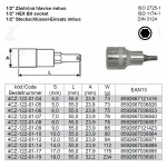 1/2’’ Zástrčná hlavice IMBUS - 4 mm (délka 55 mm)