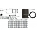 1/2” Hlavice průmyslová TORX E 10 - CrMo + trn, o-kroužek