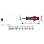 Magnetický držák bitů 1/4" s rukojetí profi, délka 170 mm 4CZech