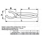Kleště na olejové filtry průměru 63,5 - 116 mm 4CZech
