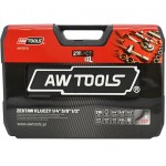 Gola sada 1/2", 3/8", 1/4" + 216 ks příslušenství, AWTOOLS