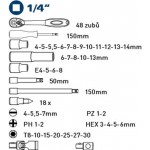 Gola sada 1/4" 45-dílná, FORTUM