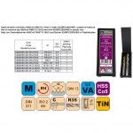 Sada strojního závitníků M3 x 0,5 HSSCo5 +TiN (ISO2) + vrták 2,50 mm