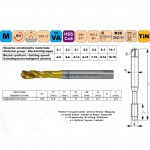 Sada strojního závitníků M3 x 0,5 HSSCo5 +TiN (ISO2) + vrták 2,50 mm