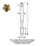 Tvářecí závitník M5 x 0,8 6GX HSS+TiN s mazací drážkou