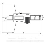 Digitální hloubkoměr 0 - 200 mm, voděodolný (IP 67)  s kalibračním certifikátem