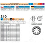 Závitová čelist M2,2x0,45 NO 6g DIN EN 22 568 / ČSN 22 3210