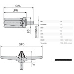 Čisticí vrtule na třísky, rozevření 160 mm, upínací pr. 16 mm