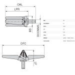 Čisticí vrtule na třísky, rozevření 330 mm, upínací pr. 16 mm