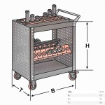 Přepravní NC vozík pro nástrojové držáky HSK 63-A+F, 28 vložek