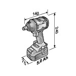 Aku-rázový utahovák  FLEX18,0 V 1/2" + 2x 5.0 Ah + kufřík L-BOXX