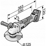 Aku-úhlová bruska LBE FLEX 18,0 V, 125 mm (bez aku)