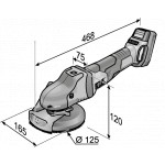 Aku-SUPRAFLEX úhlová bruska 18,0 V, 125 mm + 2x 5.0 Ah + sada kotoučů