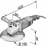 Úhlová bruska FLEX 1500 W, 150 mm