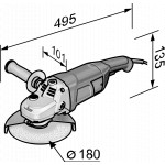 Úhlová bruska FLEX 2100 W, 180 mm