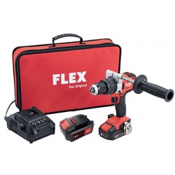 Aku-vrtačka s příklepem FLEX 18,0 V + 2x 5.0 Ah + Látkový kufr