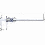 Digitální posuvné měřítko 0-1000 mm s datovým výstupem, rozlišení 0,01 mm