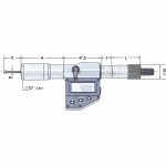 Digitální mikrometr - 2bodový dutinoměr 3-4 mm, rozlišení 0,001 mm, IP65