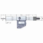 Digitální mikrometr - 2bodový dutinoměr 4-5 mm, rozlišení 0,001 mm, IP65