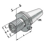 Držák SK40 závitovacích hlaviček M3 - M14