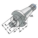 Držák SK40 čelních fréz pr.16 mm pro konvenční stroje