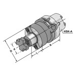 Držák HSK63A pro čelní frézy prům. 16 mm