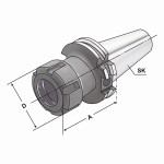 Kleštinový upínač SK50 ER32 délka 100 mm