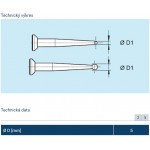 Náhradní dotek pro středicí přístroj "Centro" rovný pr.5 mm